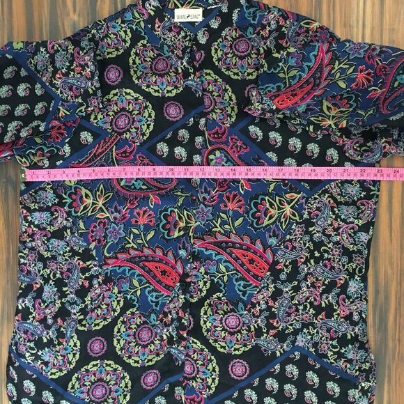 [White Stag] Sheer Paisley Button Down Shirt | See Measurements | Good - Picture 5 of 9